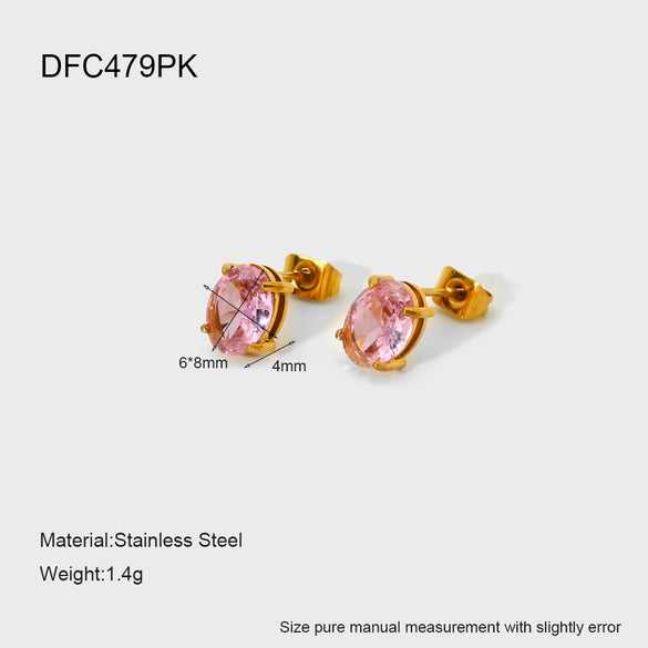 Wholesale Women's Geometric Stainless Steel 18K Gold Plated Earrings In Ins Style