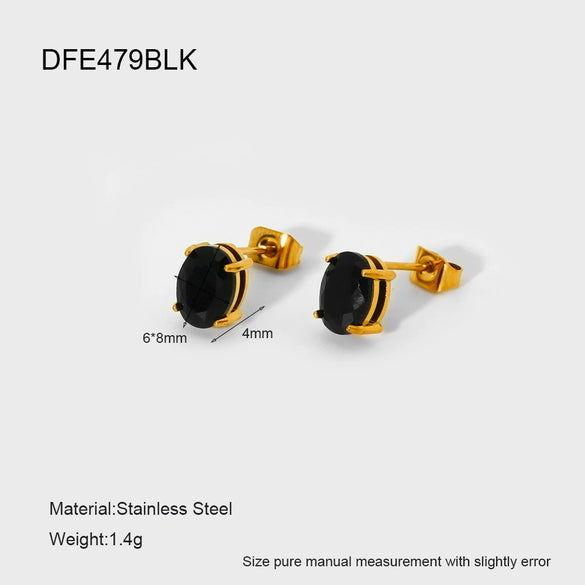 Wholesale Women's Geometric Stainless Steel 18K Gold Plated Earrings In Ins Style