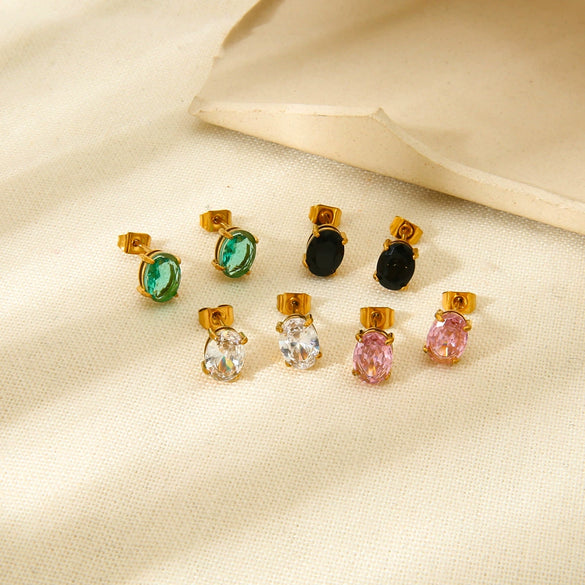 Wholesale Women's Geometric Stainless Steel 18K Gold Plated Earrings In Ins Style