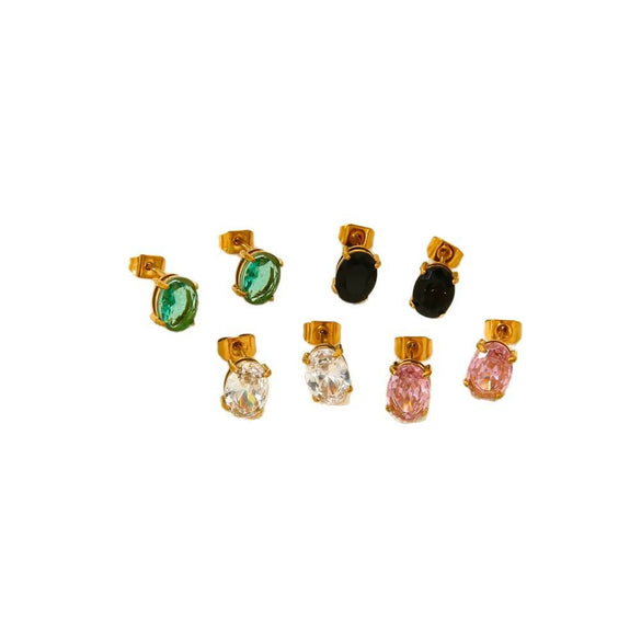 Wholesale Women's Geometric Stainless Steel 18K Gold Plated Earrings In Ins Style