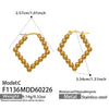 Wholesale Women's Geometric Stainless Steel 18K Gold Plated Earrings In Minimalist Style