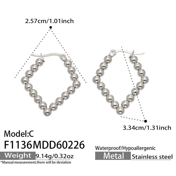 Wholesale Women's Geometric Stainless Steel 18K Gold Plated Earrings In Minimalist Style