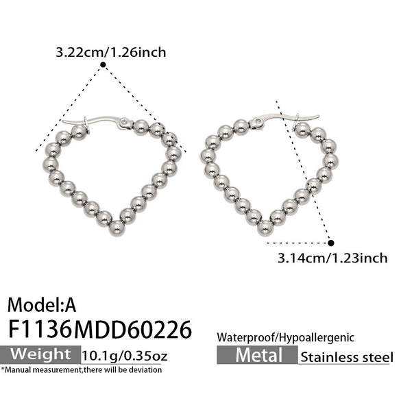 Wholesale Women's Geometric Stainless Steel 18K Gold Plated Earrings In Minimalist Style