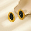 Wholesale Women's Geometric Stainless Steel 18K Gold Plated Earrings Ins Style