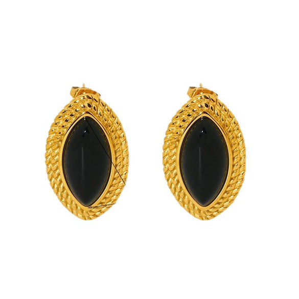 Wholesale Women's Geometric Stainless Steel 18K Gold Plated Earrings Ins Style