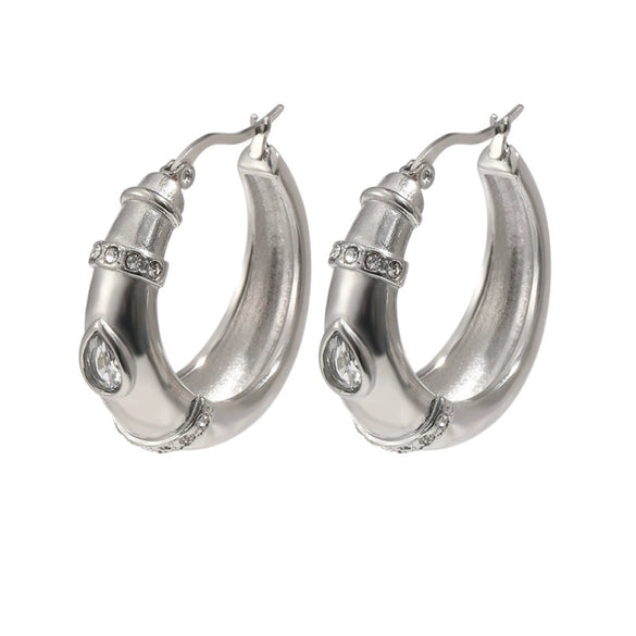Wholesale Women's Geometric Stainless Steel 18K Gold Plated Earrings
