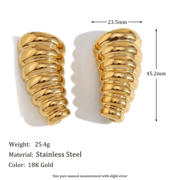 Wholesale Women's Geometric Stainless Steel 18K Gold Plated Earrings