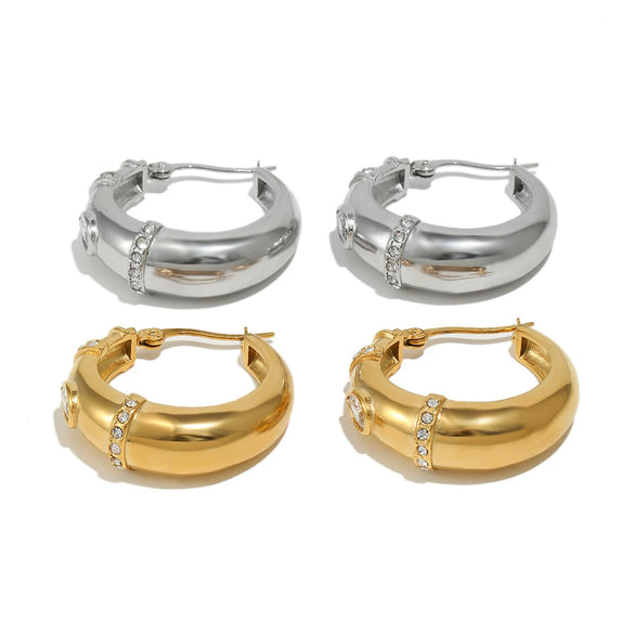 Wholesale Women's Geometric Stainless Steel 18K Gold Plated Earrings