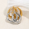 Wholesale Women's Geometric Stainless Steel 18K Gold Plated Earrings
