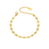 Wholesale Women's Geometric Stainless Steel 18K Gold Plated Enamel Bracelet