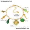 Wholesale Women's Geometric Stainless Steel 18K Gold Plated Fashion Ol Style Pendant Bracelet