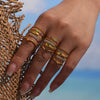 Wholesale Women's Geometric 316L Stainless Steel 18K Gold Plated Fashion Ring Jewelry