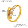 Wholesale Women's Geometric 316L Stainless Steel 18K Gold Plated Fashion Ring Jewelry