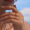Wholesale Women's Geometric 316L Stainless Steel 18K Gold Plated Fashion Ring Jewelry