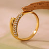 Wholesale Women's Geometric 316L Stainless Steel 18K Gold Plated Fashion Ring Jewelry