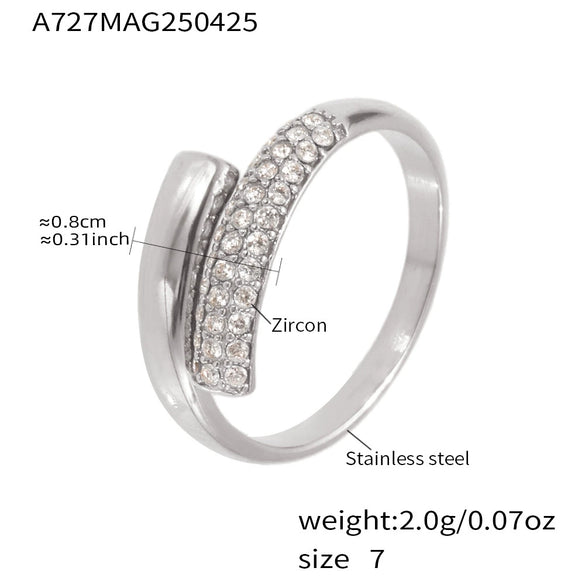 Wholesale Women's Geometric 316L Stainless Steel 18K Gold Plated Fashion Ring Jewelry