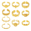 Wholesale Women's Geometric Stainless Steel 18K Gold Plated Finger Ring