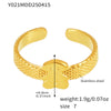 Wholesale Women's Geometric Stainless Steel 18K Gold Plated Finger Ring