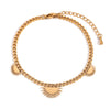 Wholesale Women's Geometric Stainless Steel 18K Gold Plated Half Sunflower Pendant Cuban Chain Bracelet