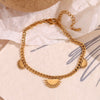 Wholesale Women's Geometric Stainless Steel 18K Gold Plated Half Sunflower Pendant Cuban Chain Bracelet