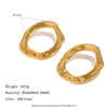 Wholesale Women's Geometric Stainless Steel 18K Gold Plated Hammered Texture Oshaped Stud Earrings