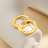 Wholesale Women's Geometric Stainless Steel 18K Gold Plated Hammered Texture Oshaped Stud Earrings