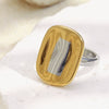 Wholesale Women's Geometric Stainless Steel 18K Gold Plated Hand Ring Jewelry Light Luxury Design