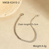 Wholesale Women's Geometric Stainless Steel 18K Gold Plated Inlaid Zircon Necklace And Clavicle Chain