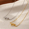 Wholesale Women's Geometric Stainless Steel 18K Gold Plated Knotted Pendant Necklace Light Luxury Style