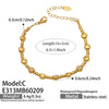 Wholesale Women's Geometric Stainless Steel 18K Gold Plated Microinlaid Bracelet Set Fashionable Minimalist Style