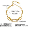 Wholesale Women's Geometric Stainless Steel 18K Gold Plated Microinlaid Bracelet Set Fashionable Minimalist Style
