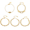Wholesale Women's Geometric Stainless Steel 18K Gold Plated Microinlaid Bracelet Set Fashionable Minimalist Style