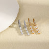 Wholesale Women's Geometric Stainless Steel 18K Gold Plated Microinlaid Water Drop Ear Clips Earrings