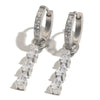 Wholesale Women's Geometric Stainless Steel 18K Gold Plated Microinlaid Water Drop Ear Clips Earrings