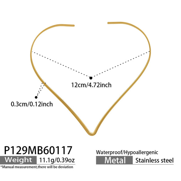 Wholesale Women's Geometric Stainless Steel 18K Gold Plated Minimalist Light Luxury Necklace