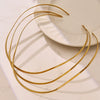 Wholesale Women's Geometric Stainless Steel 18K Gold Plated Minimalist Light Luxury Necklace