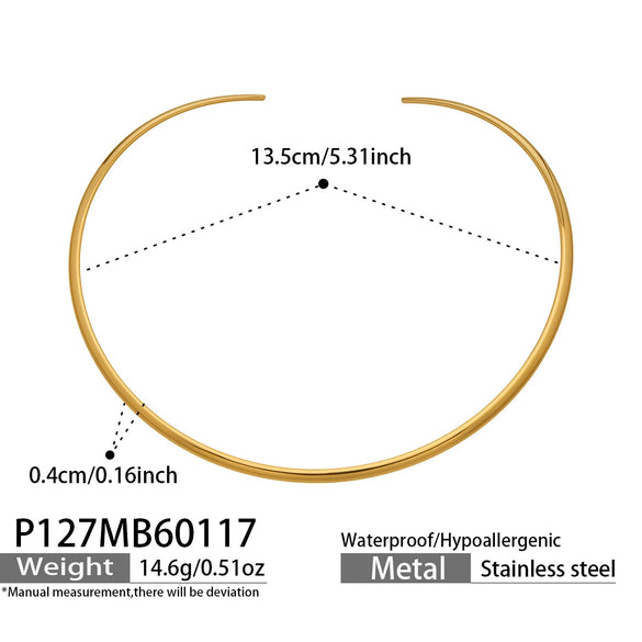 Wholesale Women's Geometric Stainless Steel 18K Gold Plated Minimalist Light Luxury Necklace