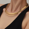 Wholesale Women's Geometric Stainless Steel 18K Gold Plated Minimalist Light Luxury Necklace