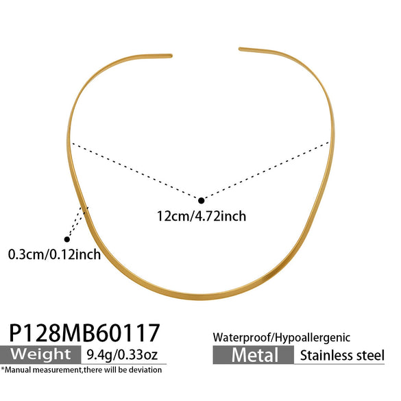 Wholesale Women's Geometric Stainless Steel 18K Gold Plated Minimalist Light Luxury Necklace