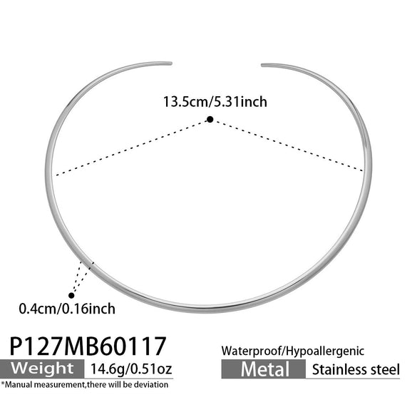Wholesale Women's Geometric Stainless Steel 18K Gold Plated Minimalist Light Luxury Necklace