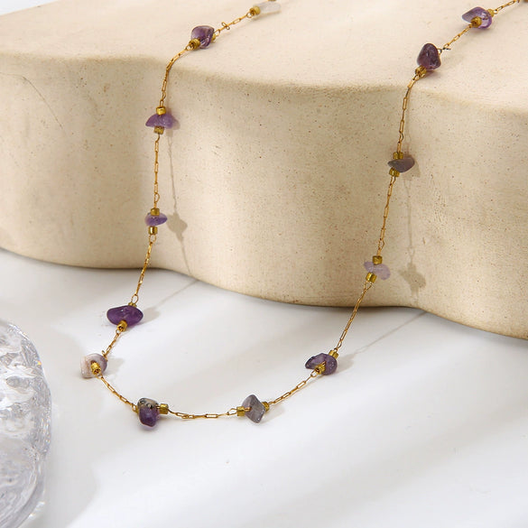 Wholesale Women's Geometric Stainless Steel 18K Gold Plated Necklace