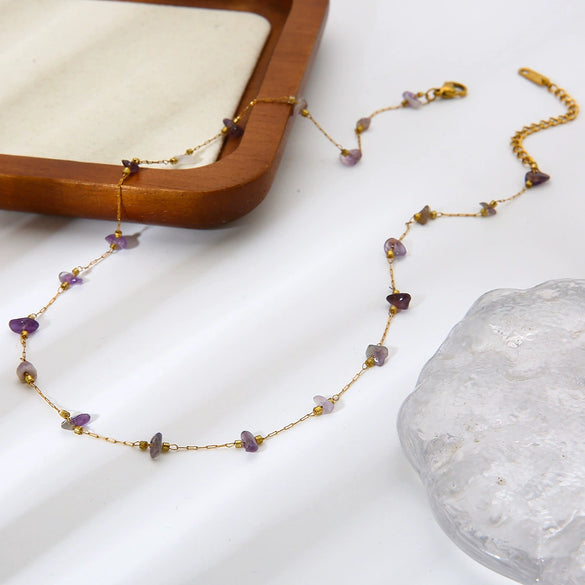 Wholesale Women's Geometric Stainless Steel 18K Gold Plated Necklace