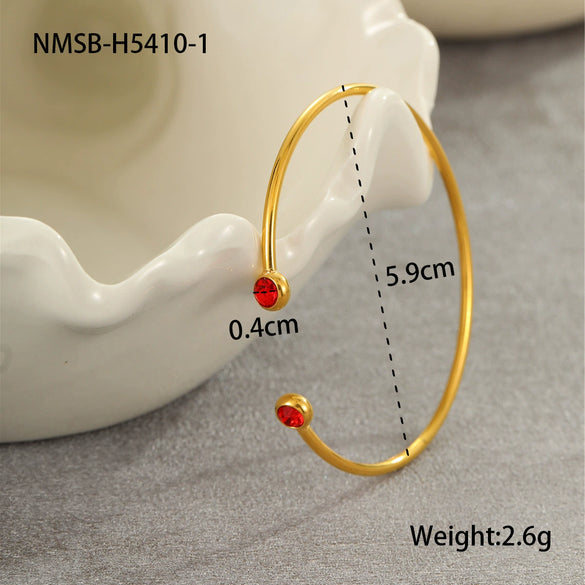 Wholesale Women's Geometric Stainless Steel 18K Gold Plated Open Bracelet Office Lady Style Jewelry