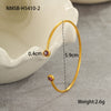 Wholesale Women's Geometric Stainless Steel 18K Gold Plated Open Bracelet Office Lady Style Jewelry