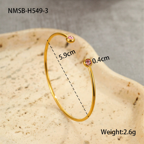 Wholesale Women's Geometric Stainless Steel 18K Gold Plated Open Bracelet Office Lady Style Jewelry