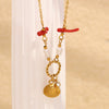 Wholesale Women's Geometric Stainless Steel 18K Gold Plated Pendant Necklace In Light Luxury Style