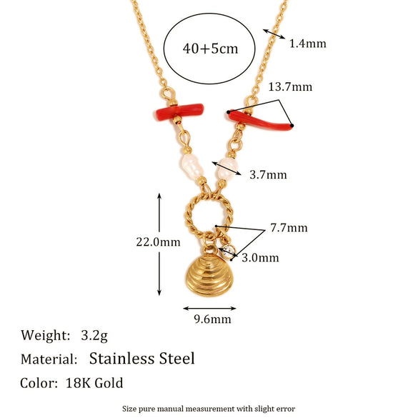 Wholesale Women's Geometric Stainless Steel 18K Gold Plated Pendant Necklace In Light Luxury Style