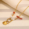 Wholesale Women's Geometric Stainless Steel 18K Gold Plated Pendant Necklace In Light Luxury Style