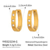 Wholesale Women's Geometric Stainless Steel 18K Gold Plated Pvd Furnace Vacuum Real Gold Plating Hoop Earrings