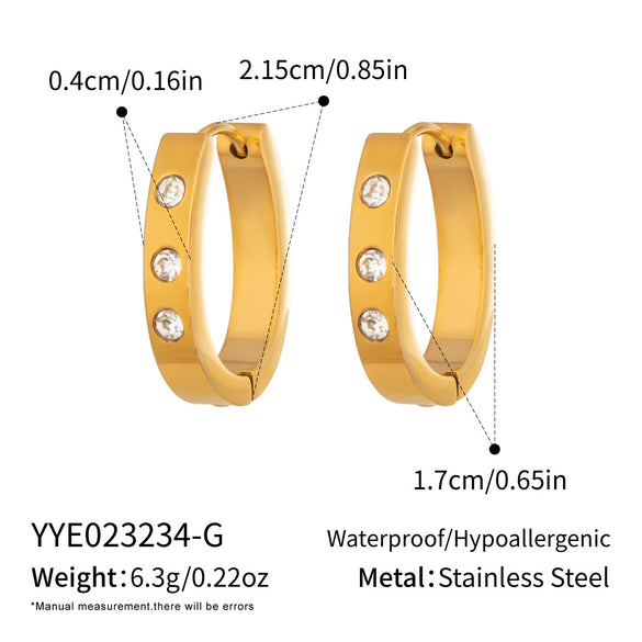 Wholesale Women's Geometric Stainless Steel 18K Gold Plated Pvd Furnace Vacuum Real Gold Plating Hoop Earrings